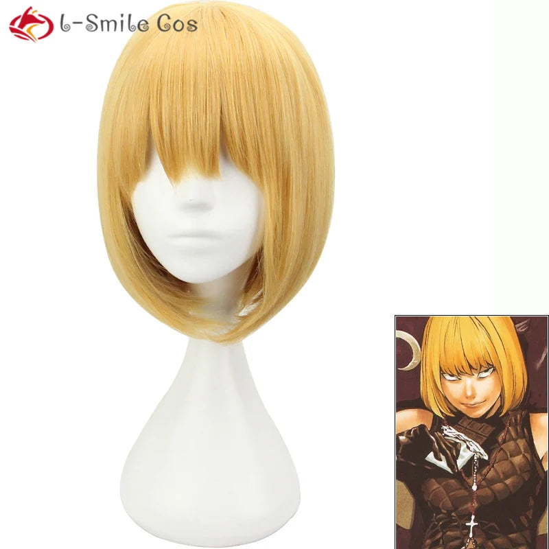 Wigs  M Mihael Keehl Short Yellow Heat Resistant Hair Pelucas Cosplay Costume Wigs + Wig Cap