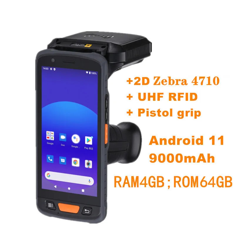 RFID NFC 125K UHF Android Data Collector Handheld Terminal PDA Barcode Scanner in Stock