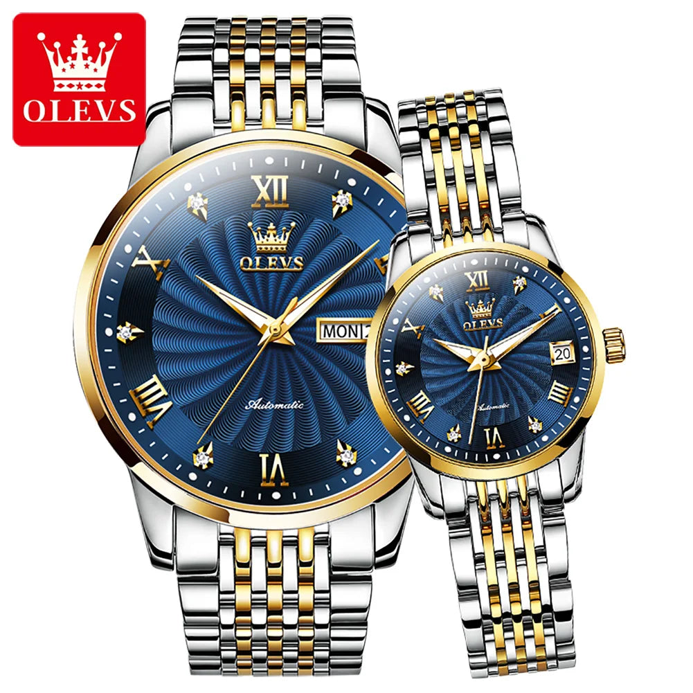 OLEVS 6630  OEM  Custom Classic Business Couple Watch for Man Luxury Fully Automatic Mechanical Watch Woman Mens Wrist Watch