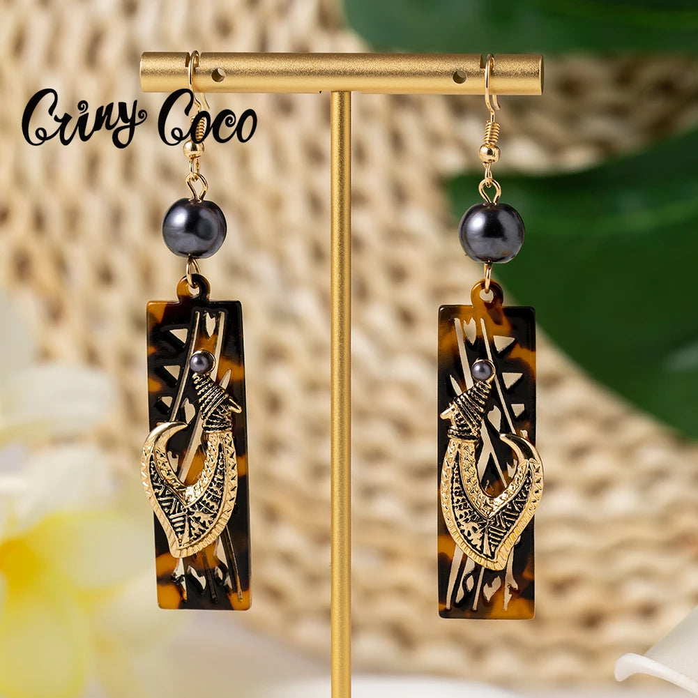 Hawaiian Acrylic Australia Designer Earrings Earring Accessories African Polynesian Jewelry Earring Women's Earrings for Women