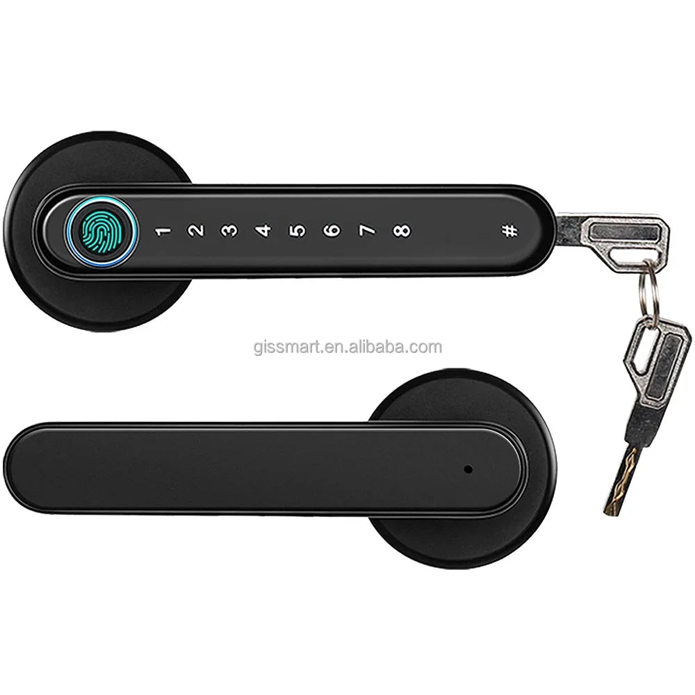 Tuya Smart Locks Keyless Biometric Handle Door Lock Digital Fingerprint Home Password Smart Digital Smart Front Door Lock