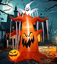 GOOSH 11.8 FT Halloween Inflatables Outdoor Indoor Party Decor Ancient Castle Archway Ghost Built-in LEDs Blow Yard Decorations