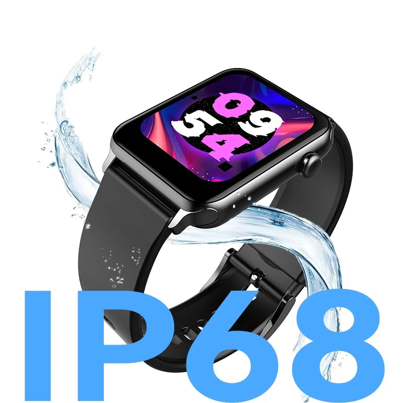 Fashionable Mens Smart Bracelet Watch Square Waterproof Smartwatch with Multiple Sports Modes