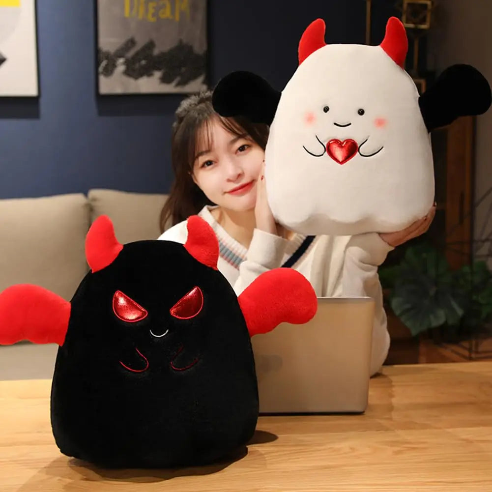 Super Soft Kawaii Funny Angry Bat Demon Halloween Decor Squishy Plushie Pillow Stuffed Ghost Plush Toy Doll for Kids