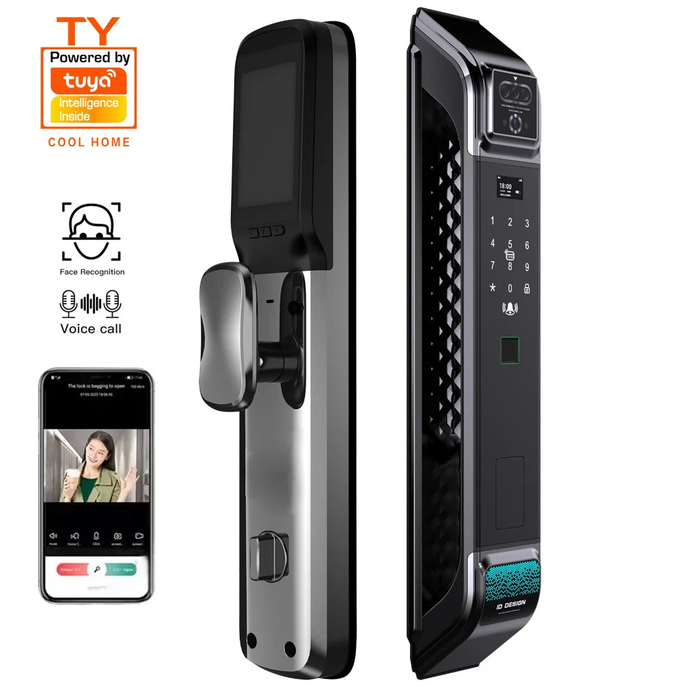 Tuya Wifi Smart Lock Door Smart Locks for Front Door Electronic 3d Face Recognition Smart Door Lock with Camera and Fingerprint