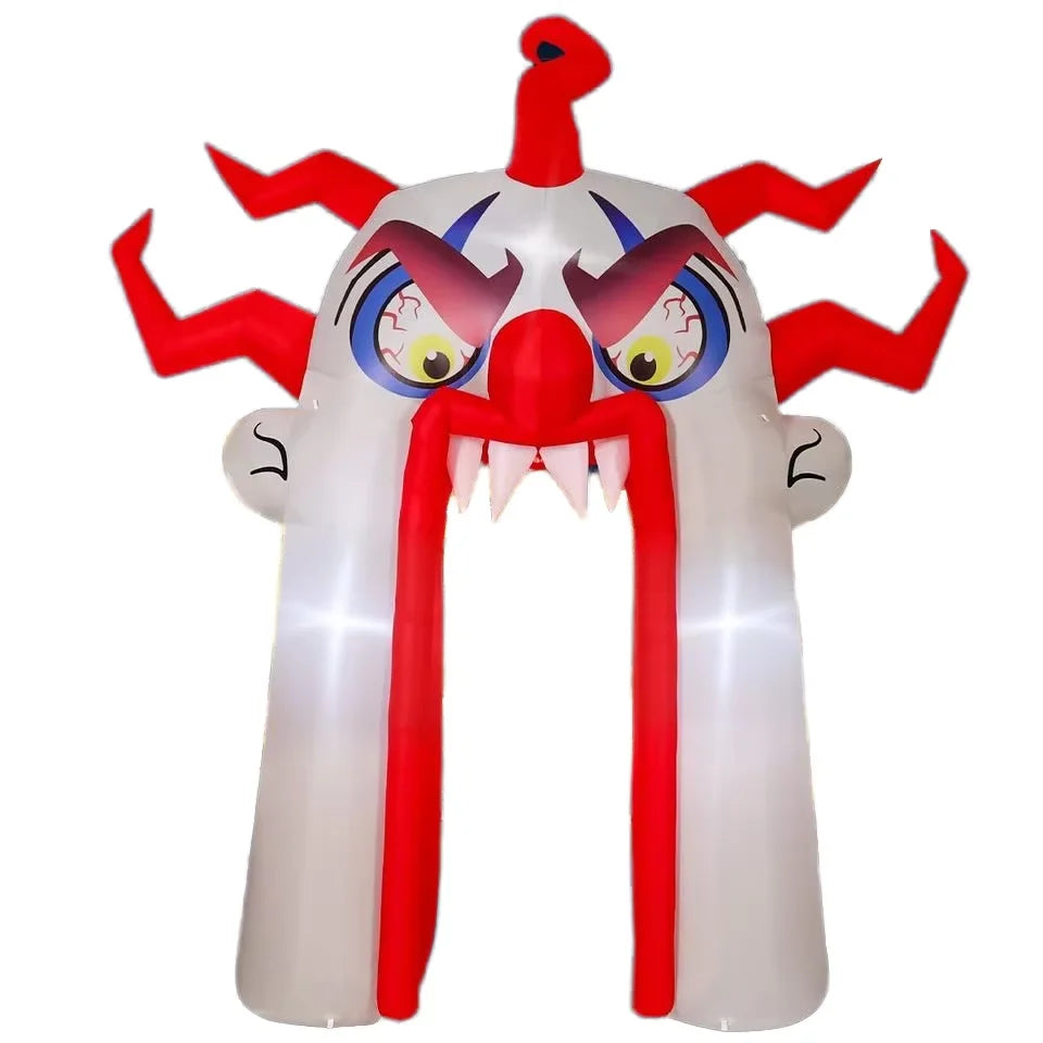 GOOSH 12.8 FT Halloween Inflatables Clown Archway Indoor & Outdoor Party Decor Built-in LEDs for Garden Lawn Yard Decorations