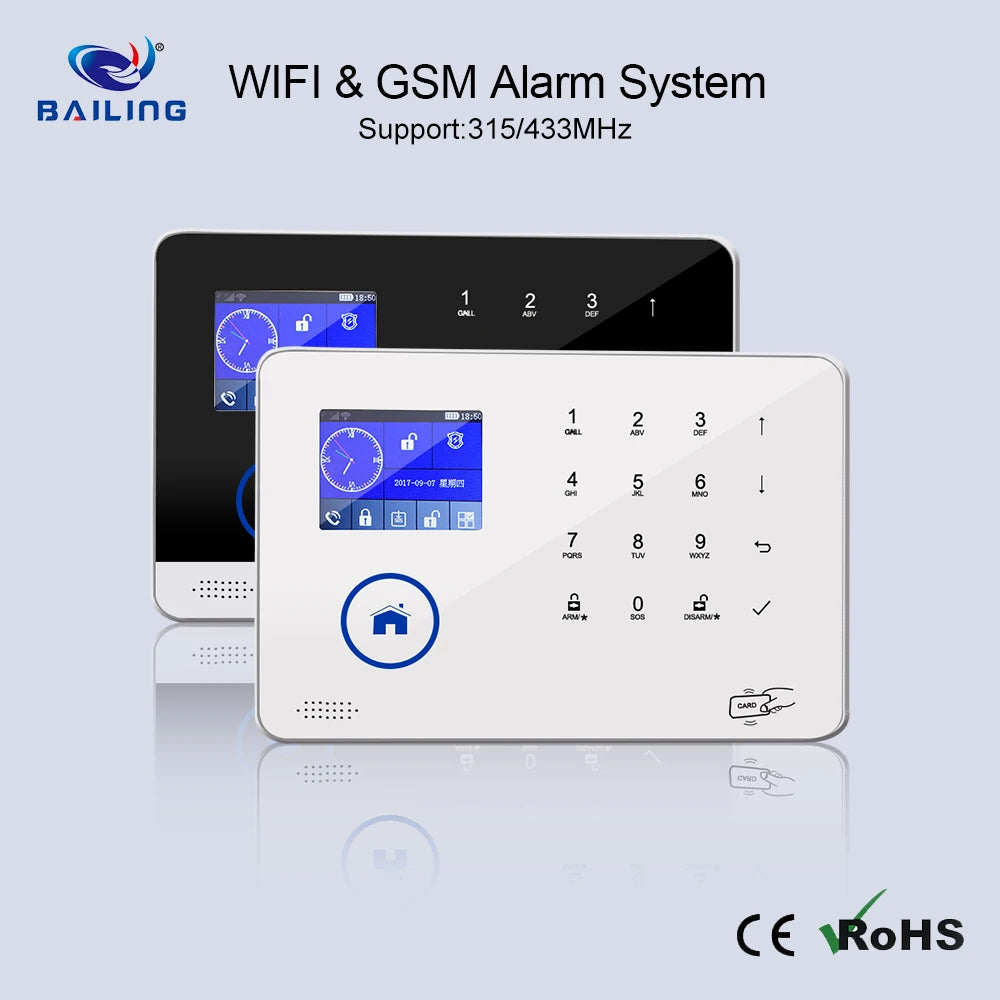 smart antitheft gsm intelligent app ios and android control wifi home alarm system