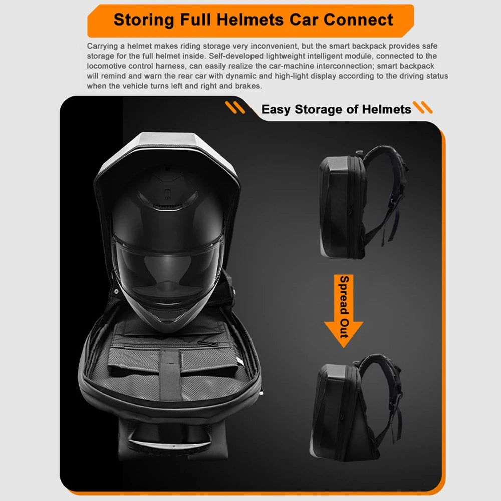 Led Backpack Motorcycle Helmet Bag Supplier Wholesale Hard Shell Large Capacity Waterproof Helmet Bag Laptop Backpack for Men
