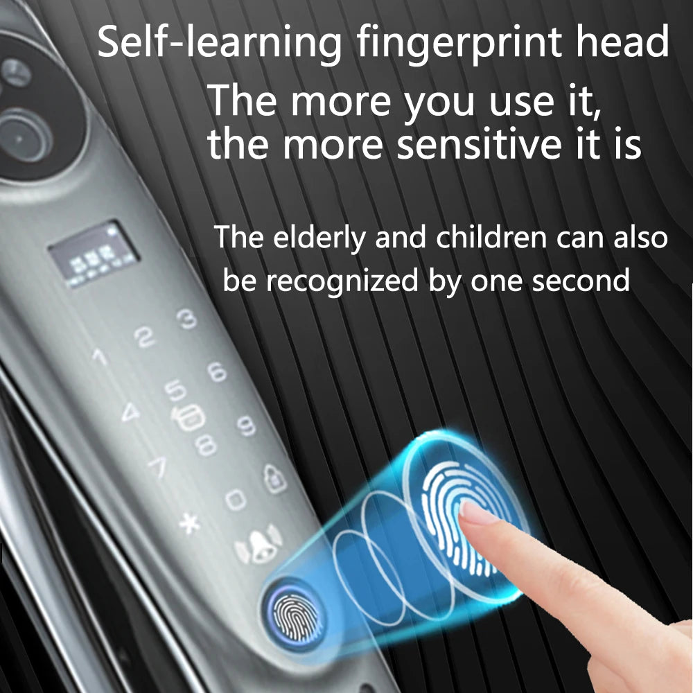 3D Face Automatic Smart Locks for Front Door Electronic Keypad Smart Tuya Wifi Smart Door Lock with Camera and Fingerprint