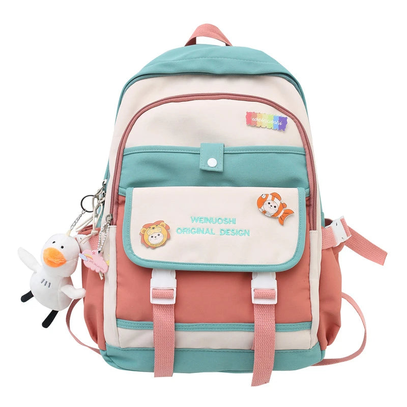 047 Student School Bag Girl Cute Backpack Versatile Backpack Large Capacity Travel Bag