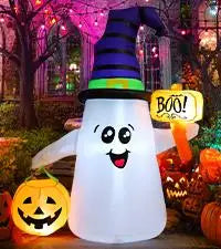 GOOSH 11.8 FT Halloween Inflatables Outdoor Indoor Party Decor Ancient Castle Archway Ghost Built-in LEDs Blow Yard Decorations