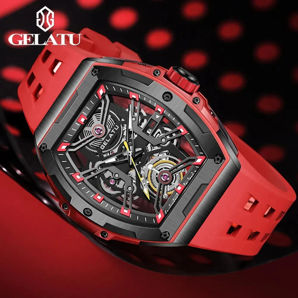 Gelatu 6012 Wholesale Mens Style Original Watch Waterproof Luminous Hands Automatic Mechanical Wristwatch for Men Montre Relojes