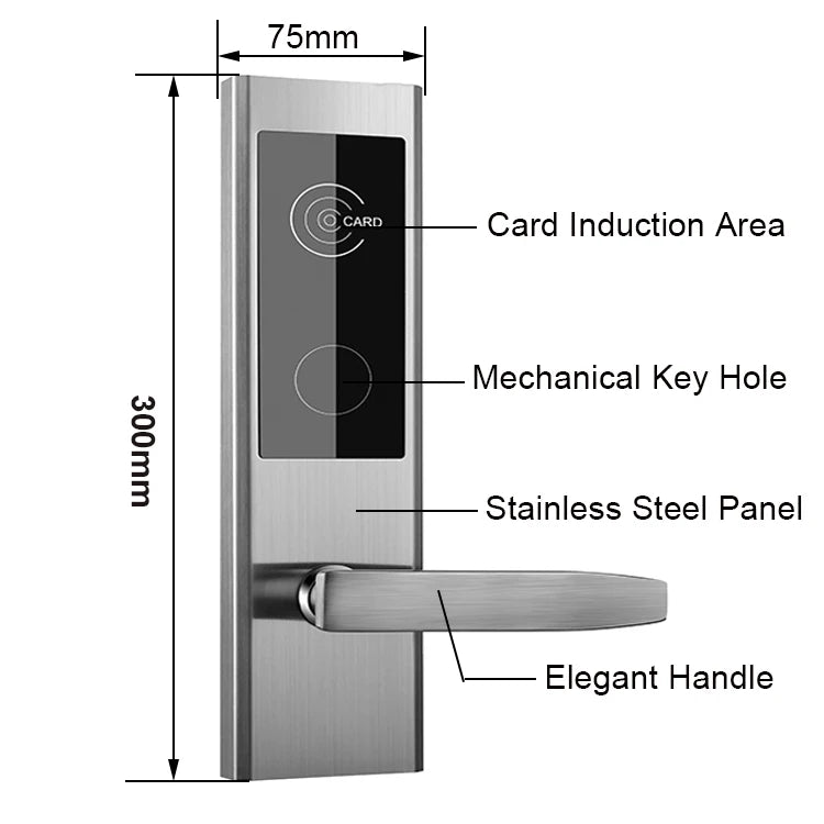 High Quality Stainless Steel Rfid Hotel Door Lock Smart RFID Card Hotel Room Lock Management System