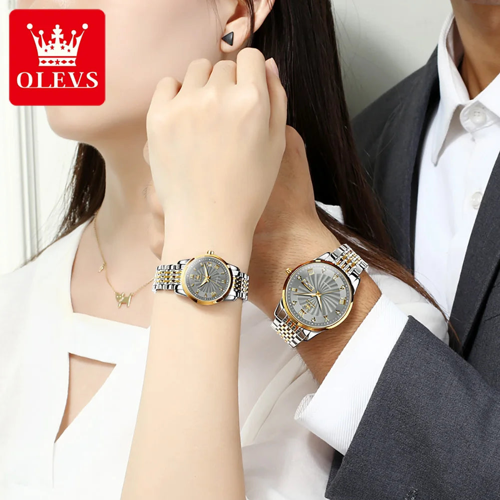 OLEVS 6630  OEM  Custom Classic Business Couple Watch for Man Luxury Fully Automatic Mechanical Watch Woman Mens Wrist Watch