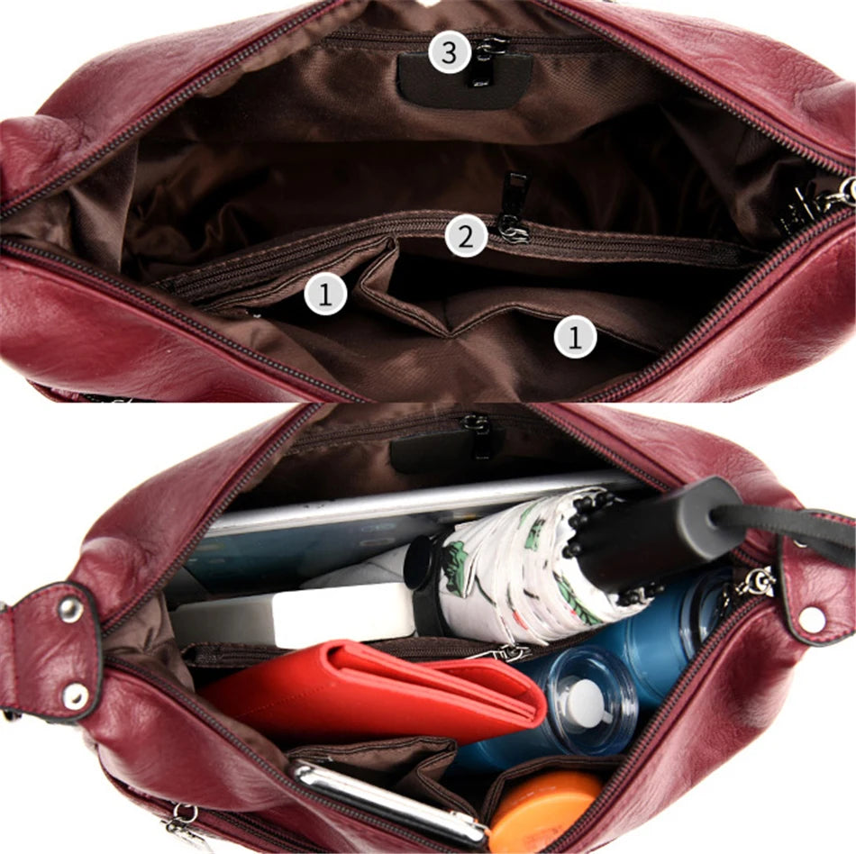 Luxury Designer Handbag Purses High Quality Leather Crossbody Messenger Bags for Women New Shoulder Bags Ladies Sac A Mian