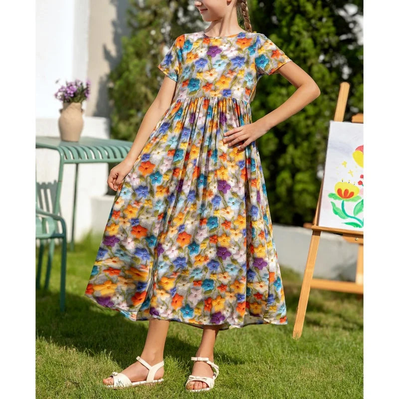 Custom Cute Summer Party Floral Ruffle Dress Manufacturer Dresses and Skirts