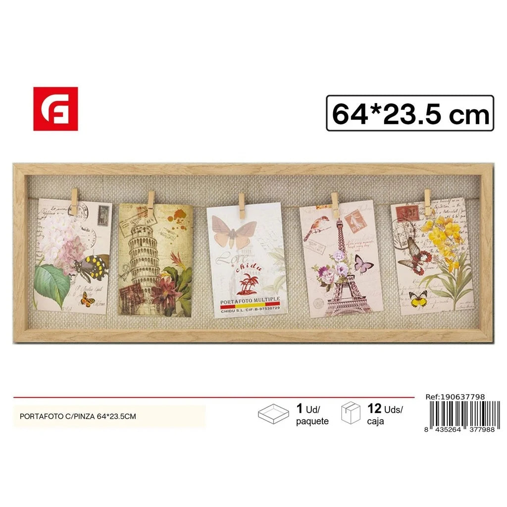 Photo holder with clip DM-743 64x23.5 cm - Decorative frames