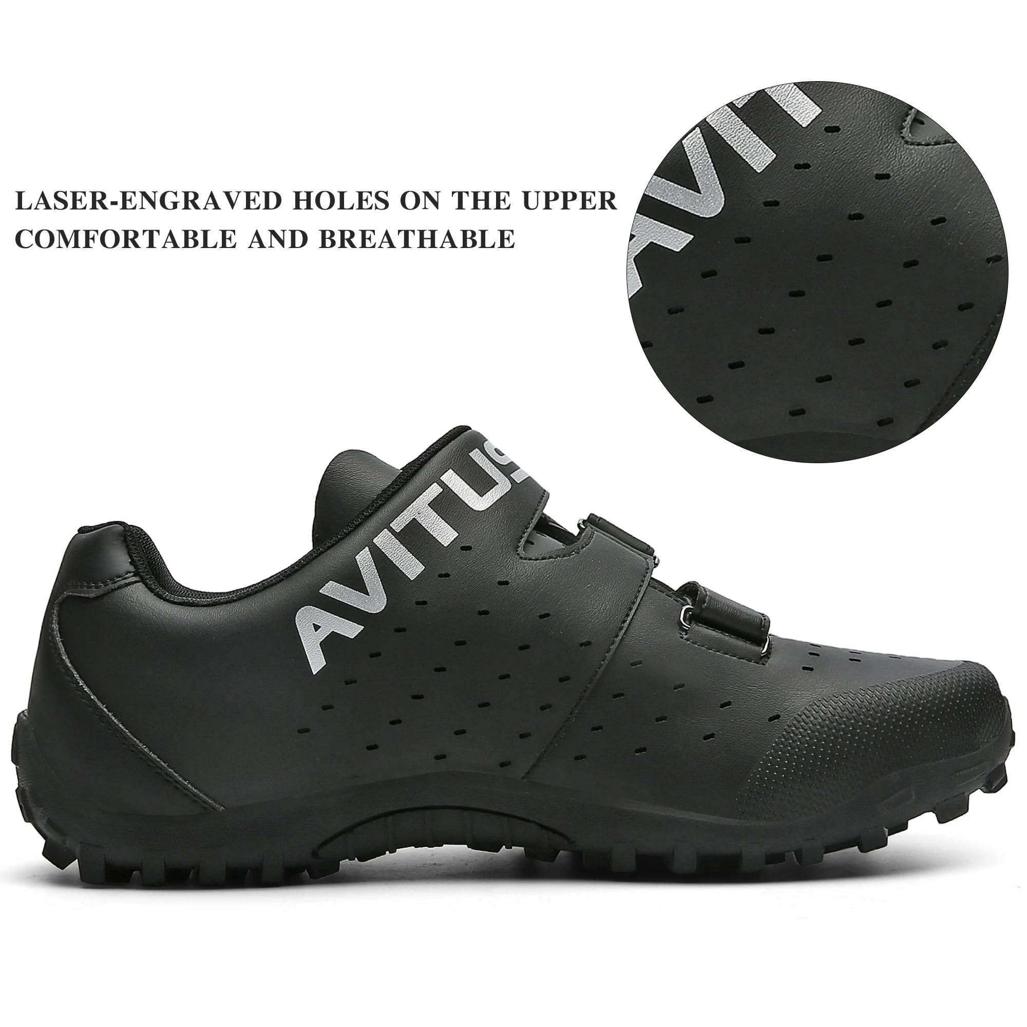 Mens Cycling Shoes with Spd Cleats Compatible Pedals Breathable and Comfortable MTB Bicycle Shoes with Buckle