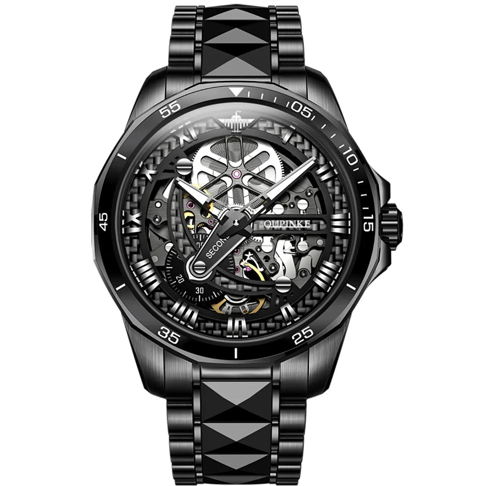 Oupinke 3178 New Design Relojes Factory Popular Luxury Men Mechanical Automatic  Stainless Steel Wrist Digital Mens Wrist Watch