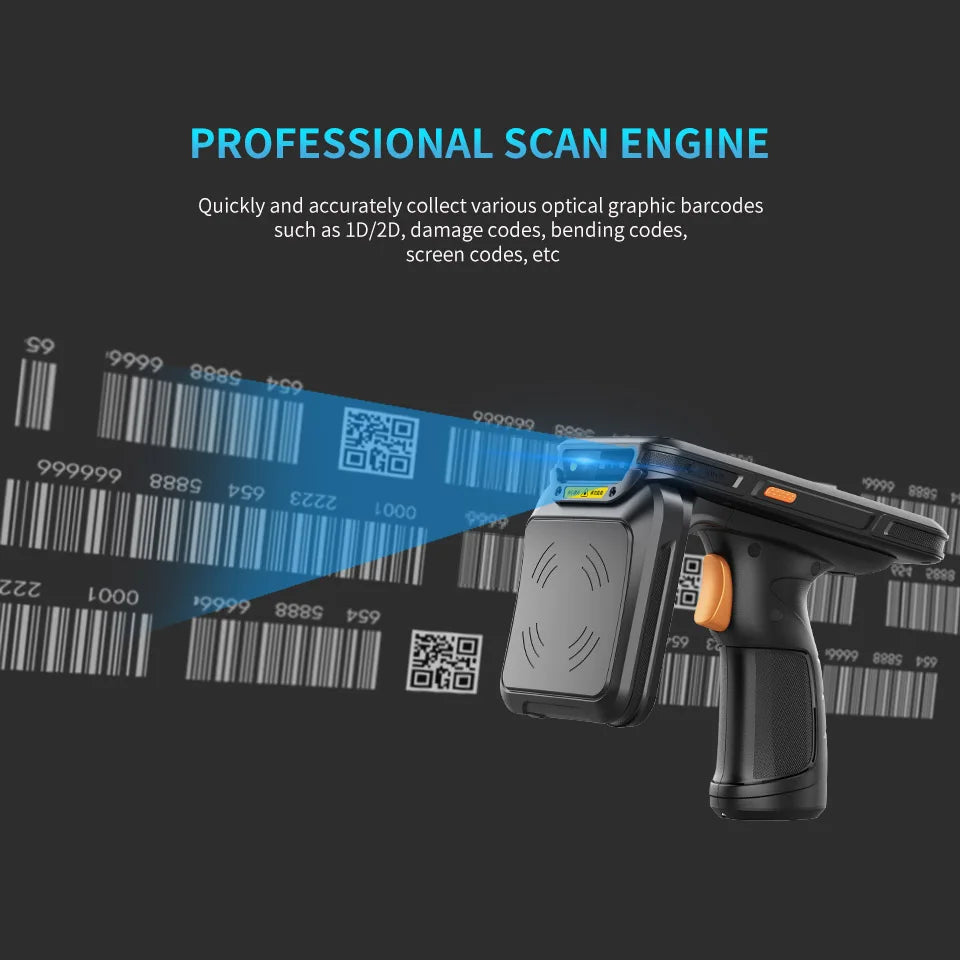 RFID Inventory Handheld PDA with Android Waterproof IP67 Level Rugged Barcode Scanner  UHF RFID Reader