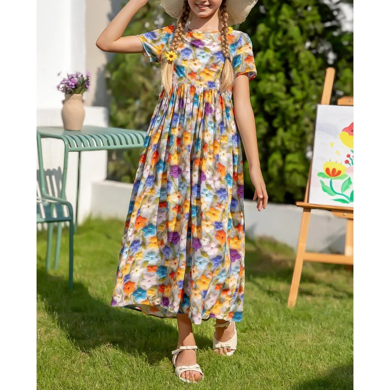 Custom Cute Summer Party Floral Ruffle Dress Manufacturer Dresses and Skirts