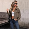 Fine Grid Striped Lapel Button Cardigan Sexy Autumn and Winter Long Sleeved Short Jacket Women's Retro Top Fashionable 2023