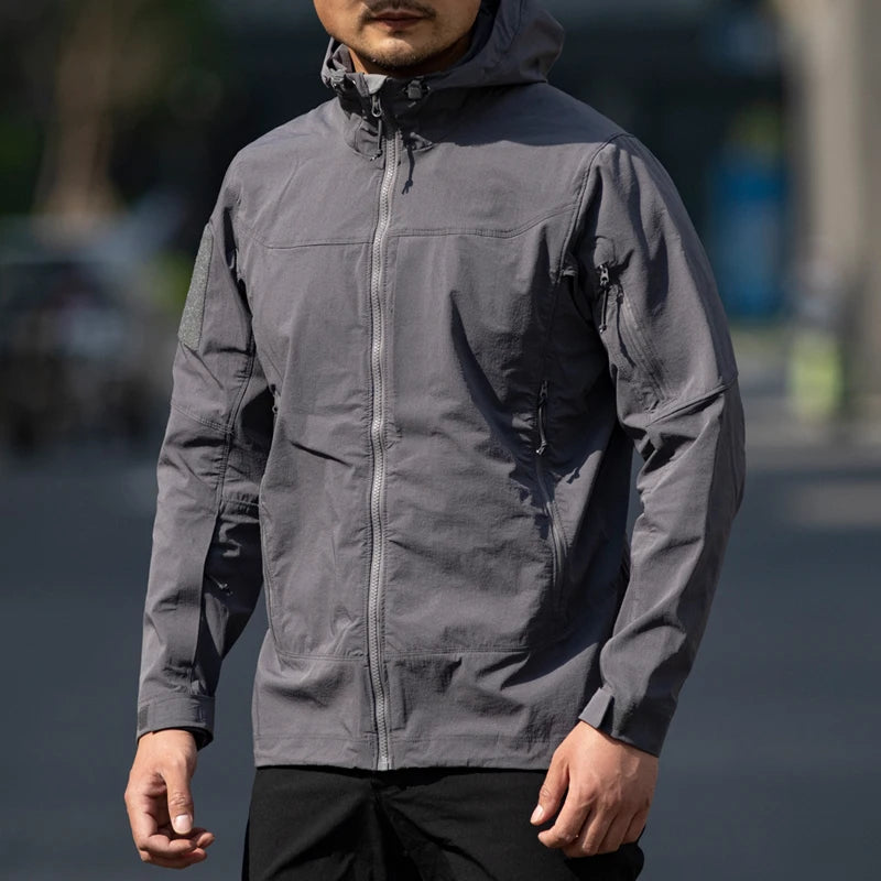 B4 Chain Mail Jacket for Men Windproof Scratch-proof Stain-proof Waterproof Multi-pocket Tactical Mens Jackets