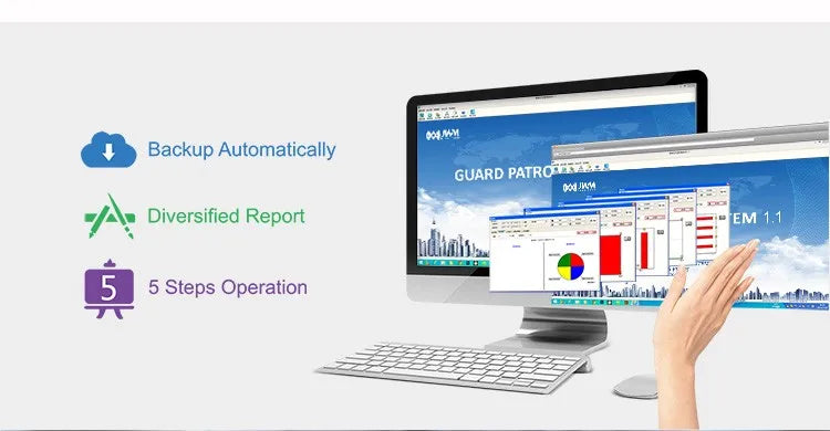 JWM 4G L4D IP67 RFID Guard Tour System Large Capacity with Phone Call, Alarm Clock and SOS Device