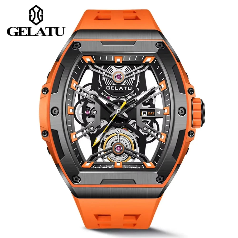 Gelatu 6012 Wholesale Mens Style Original Watch Waterproof Luminous Hands Automatic Mechanical Wristwatch for Men Montre Relojes