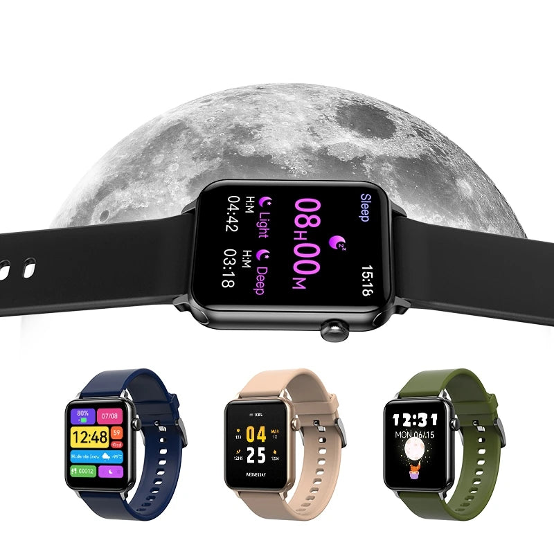 Fashionable Mens Smart Bracelet Watch Square Waterproof Smartwatch with Multiple Sports Modes