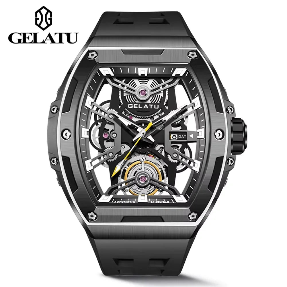 Gelatu 6012 Wholesale Mens Style Original Watch Waterproof Luminous Hands Automatic Mechanical Wristwatch for Men Montre Relojes