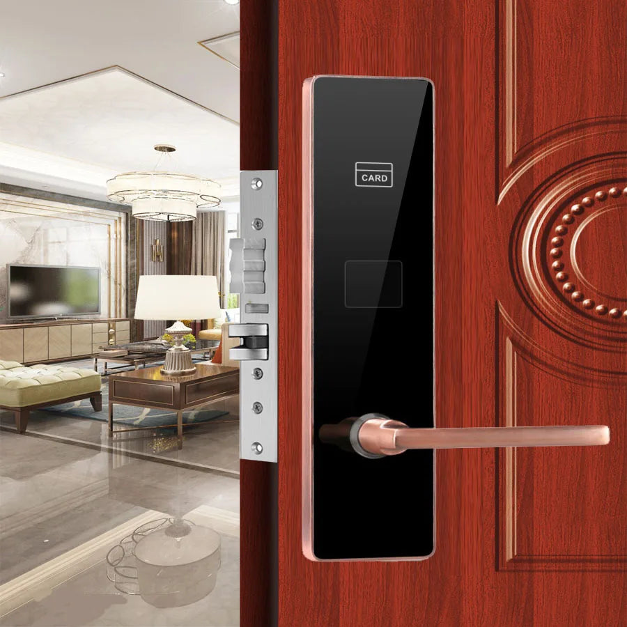 Home Office Hotel Electric Digital Smart Door Lock Electronic RFID Card Key Smart Hotel Door Lock With Software System