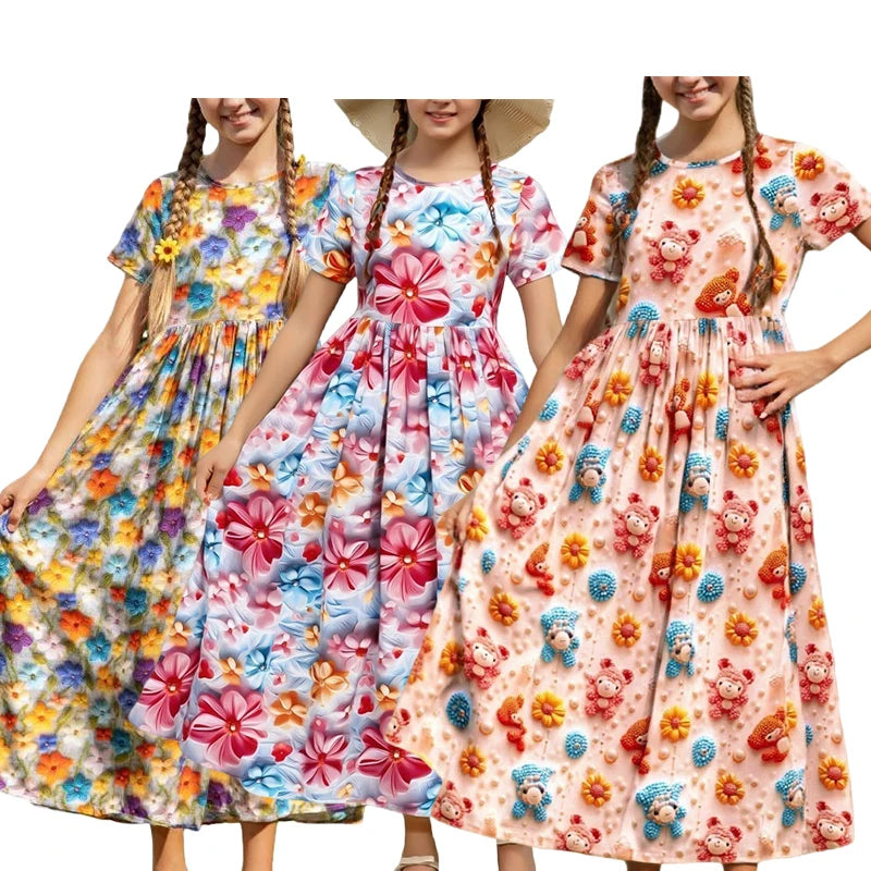 Casual Summer Pretty Baby pink Jersey Dress Short Party Dresses