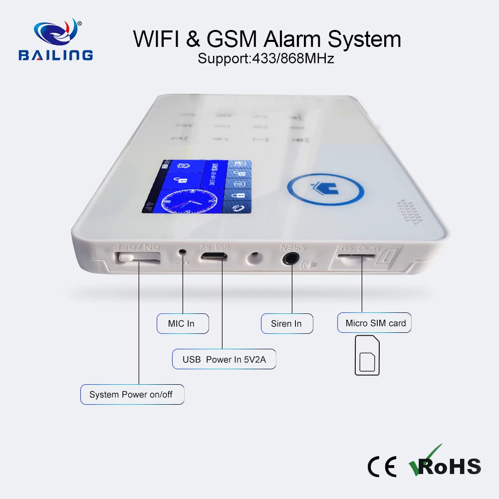 smart antitheft gsm intelligent app ios and android control wifi home alarm system