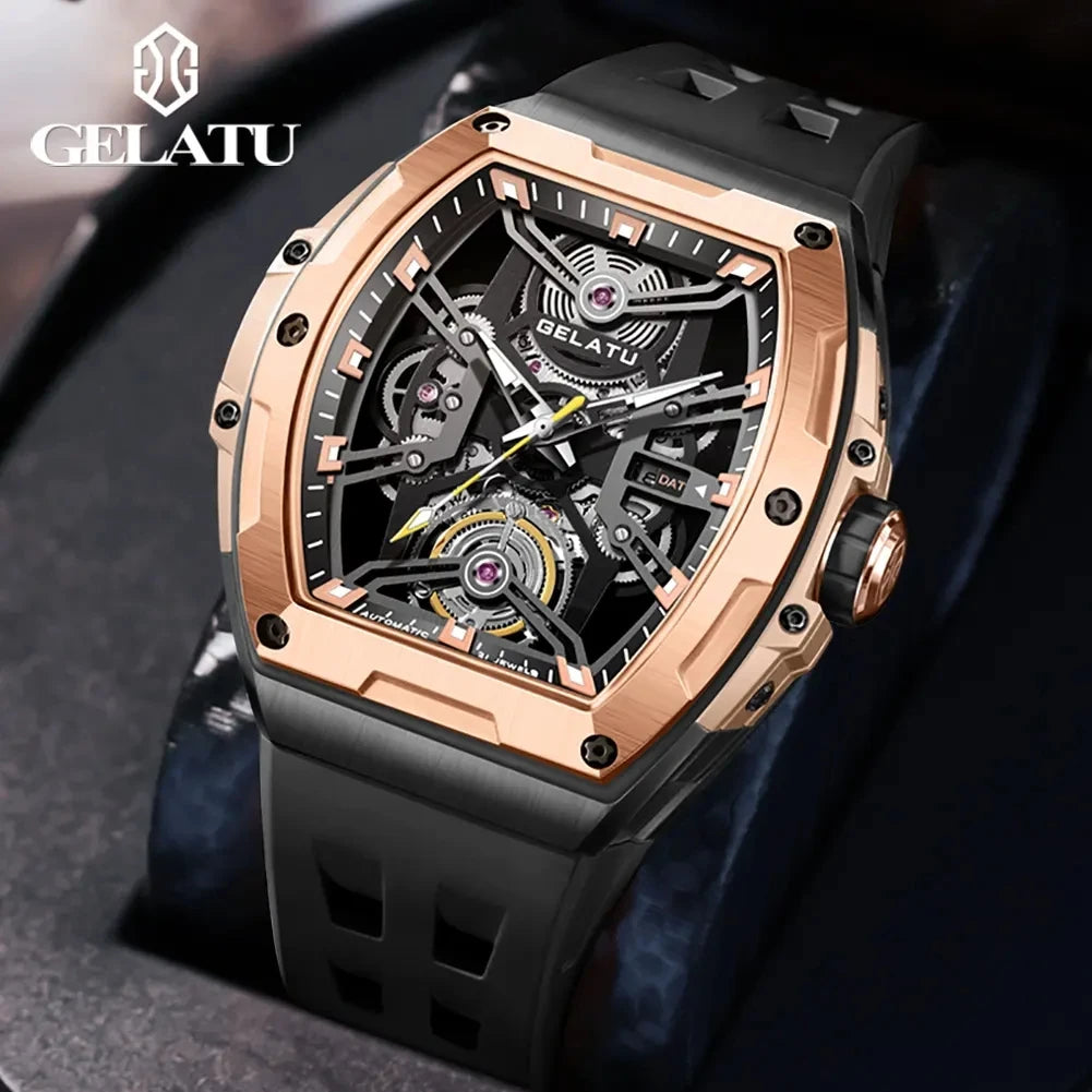Gelatu 6012 Wholesale Mens Style Original Watch Waterproof Luminous Hands Automatic Mechanical Wristwatch for Men Montre Relojes