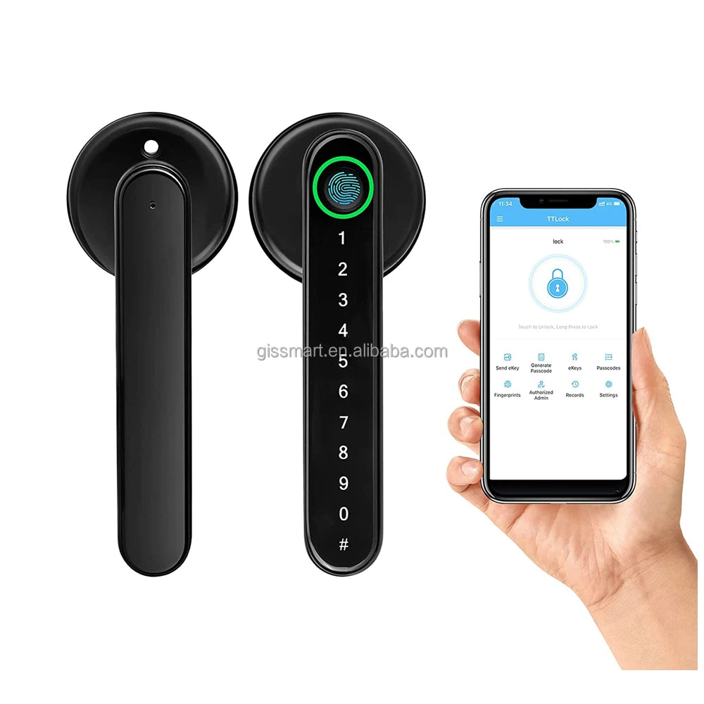 Tuya Smart Locks Keyless Biometric Handle Door Lock Digital Fingerprint Home Password Smart Digital Smart Front Door Lock