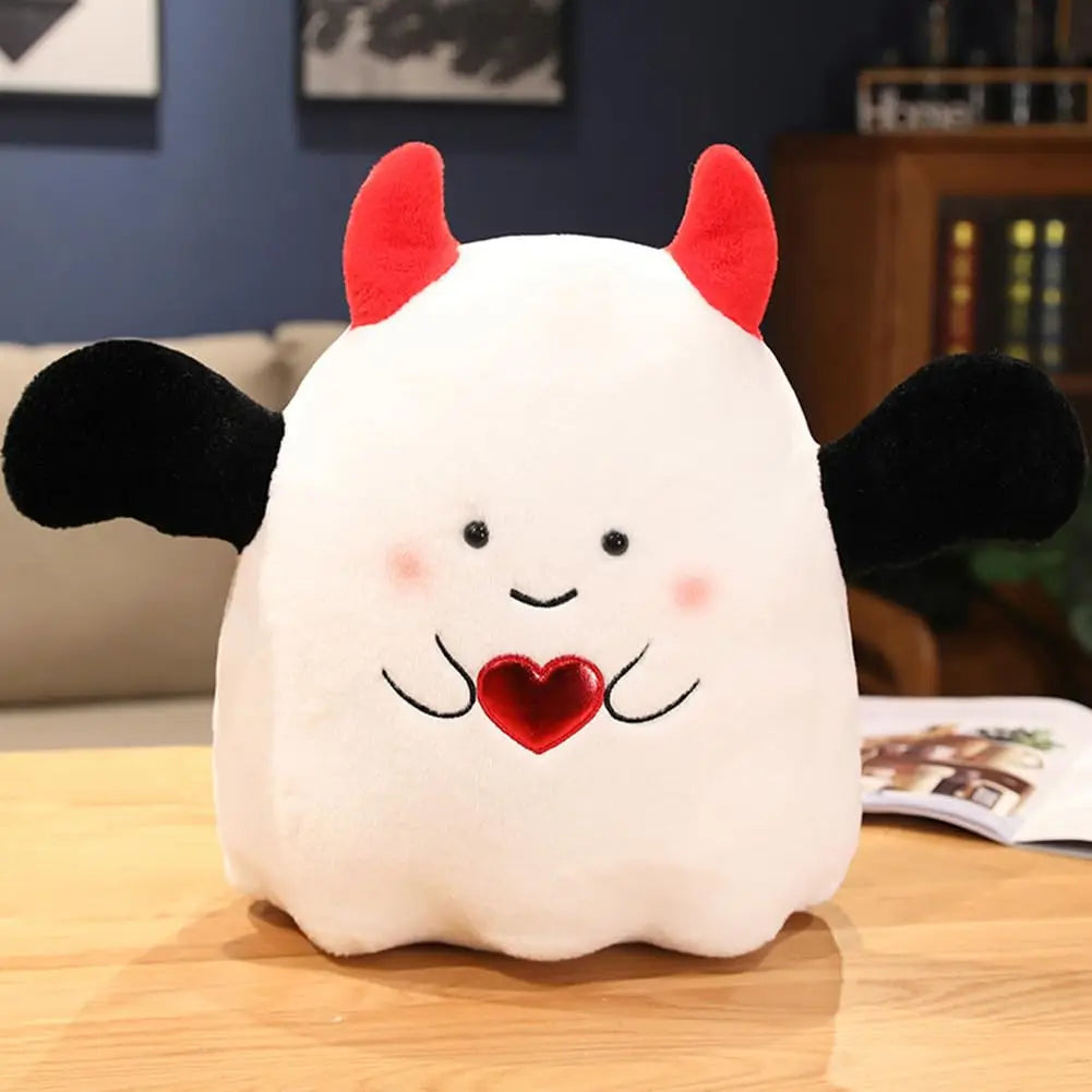 Super Soft Kawaii Funny Angry Bat Demon Halloween Decor Squishy Plushie Pillow Stuffed Ghost Plush Toy Doll for Kids
