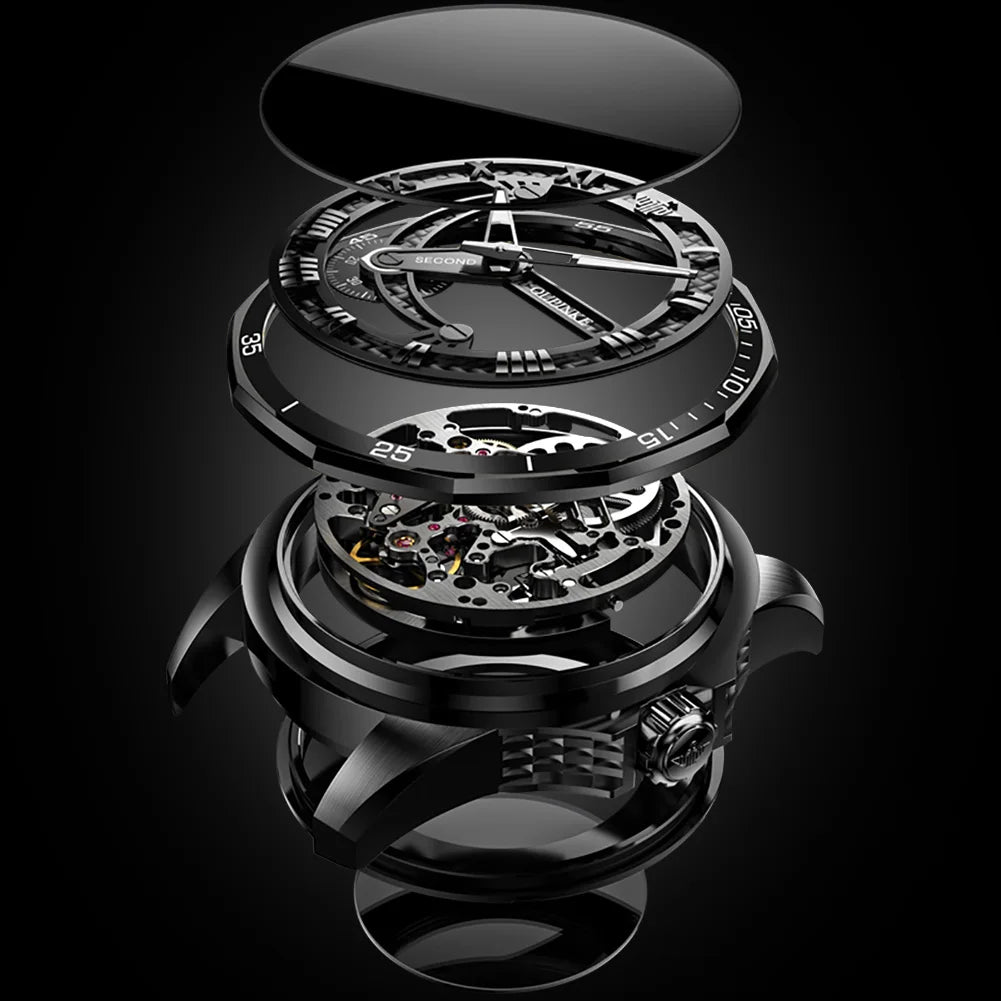 Oupinke 3178 New Design Relojes Factory Popular Luxury Men Mechanical Automatic  Stainless Steel Wrist Digital Mens Wrist Watch