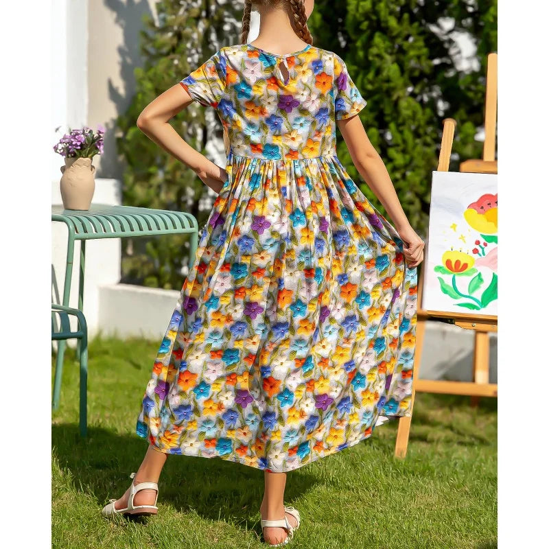 Custom Cute Summer Party Floral Ruffle Dress Manufacturer Dresses and Skirts