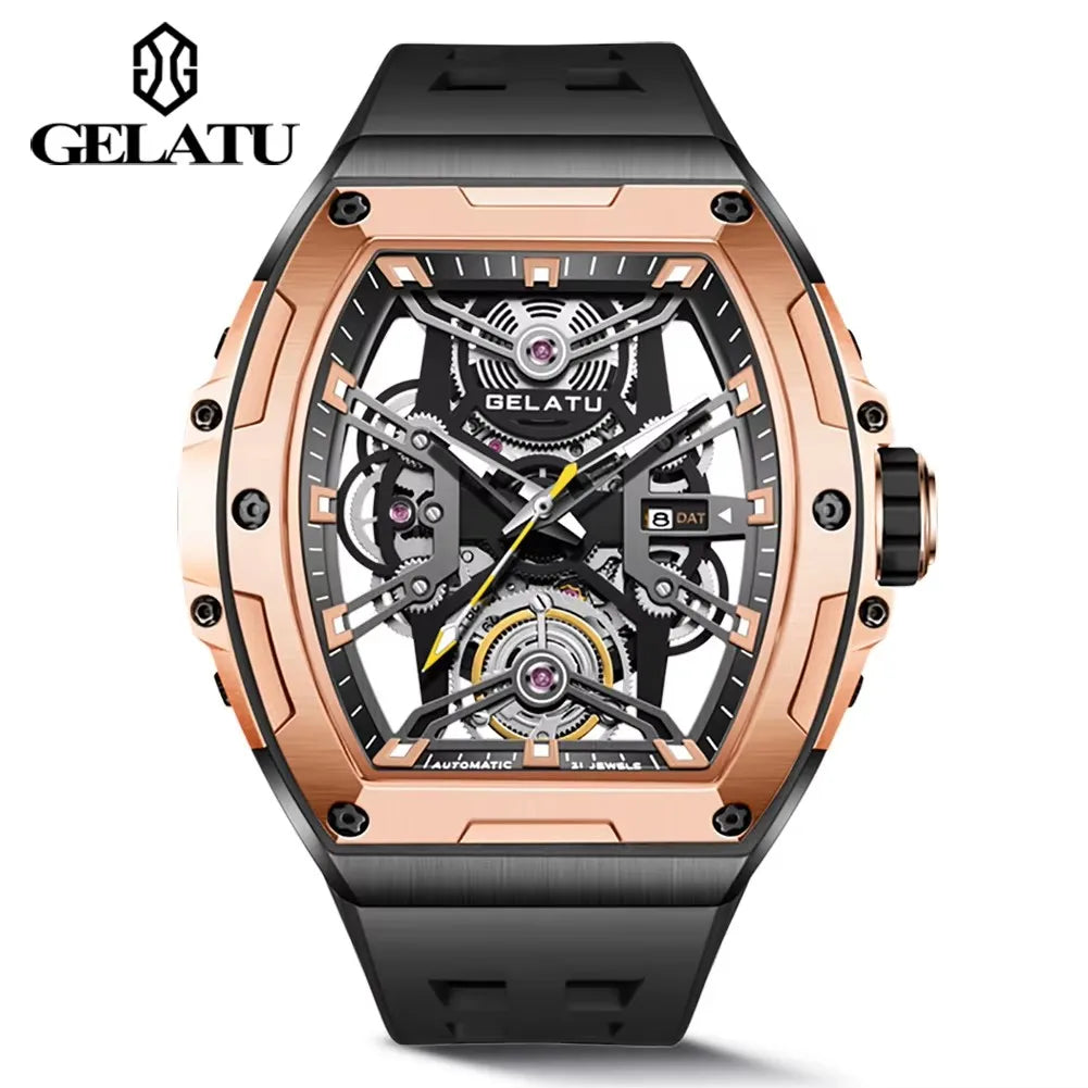 Gelatu 6012 Wholesale Mens Style Original Watch Waterproof Luminous Hands Automatic Mechanical Wristwatch for Men Montre Relojes