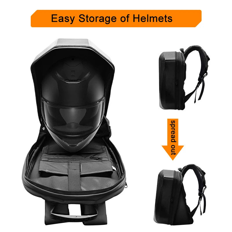 Led Backpack Motorcycle Helmet Bag Supplier Wholesale Hard Shell Large Capacity Waterproof Helmet Bag Laptop Backpack for Men
