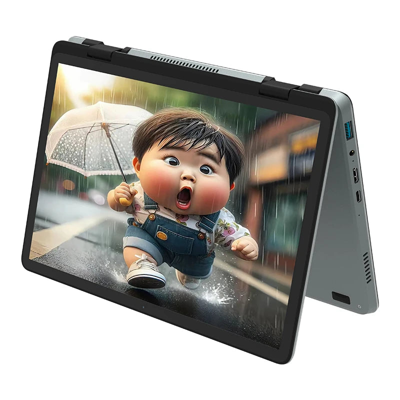 Brand New Business Cheap Laptops Yoga Touch Screen Intel N100 Quad Core DDR4 32GB RAM 1TB SSD Pocket Laptop Mini PC Win11 Laptop