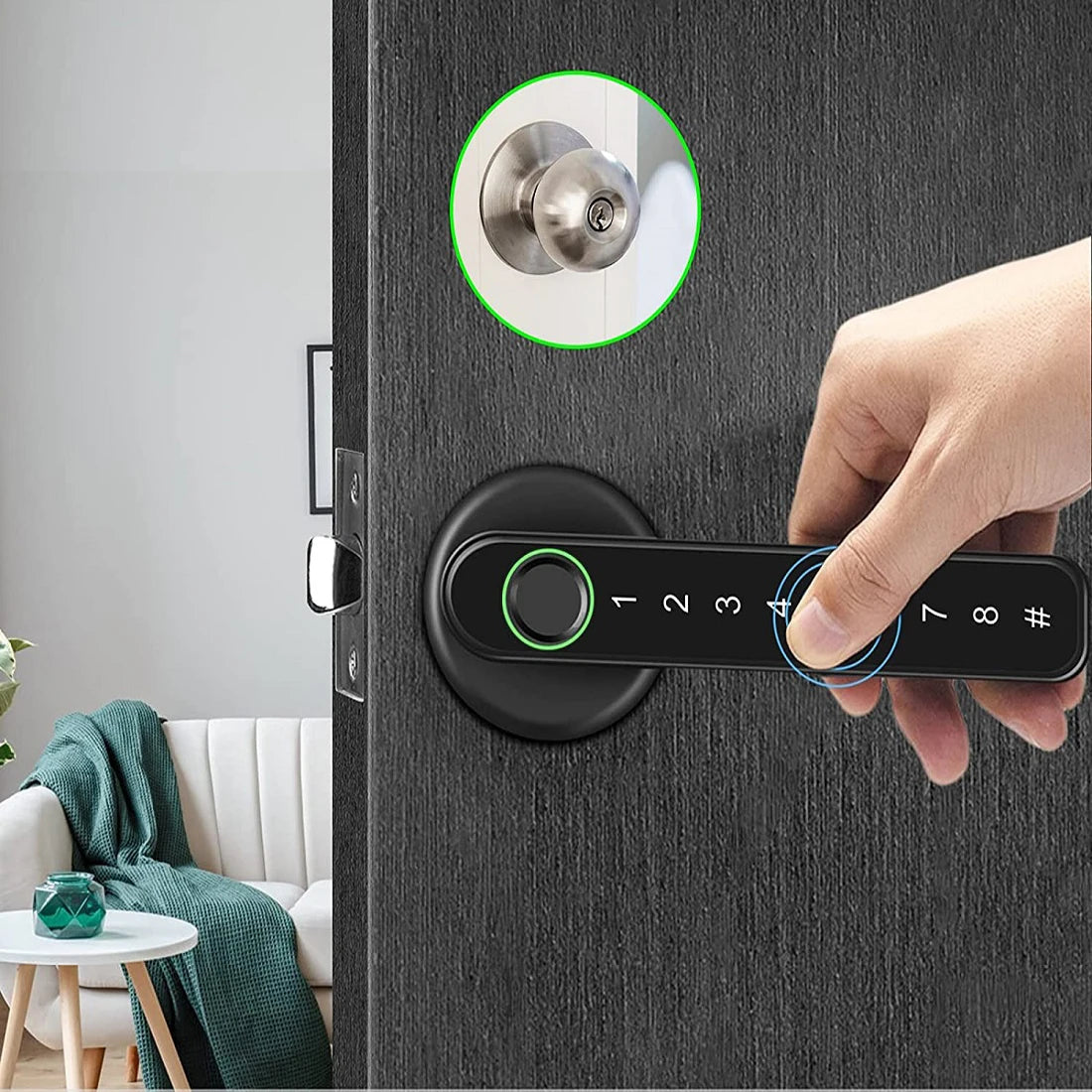 Tuya Smart Locks Keyless Biometric Handle Door Lock Digital Fingerprint Home Password Smart Digital Smart Front Door Lock
