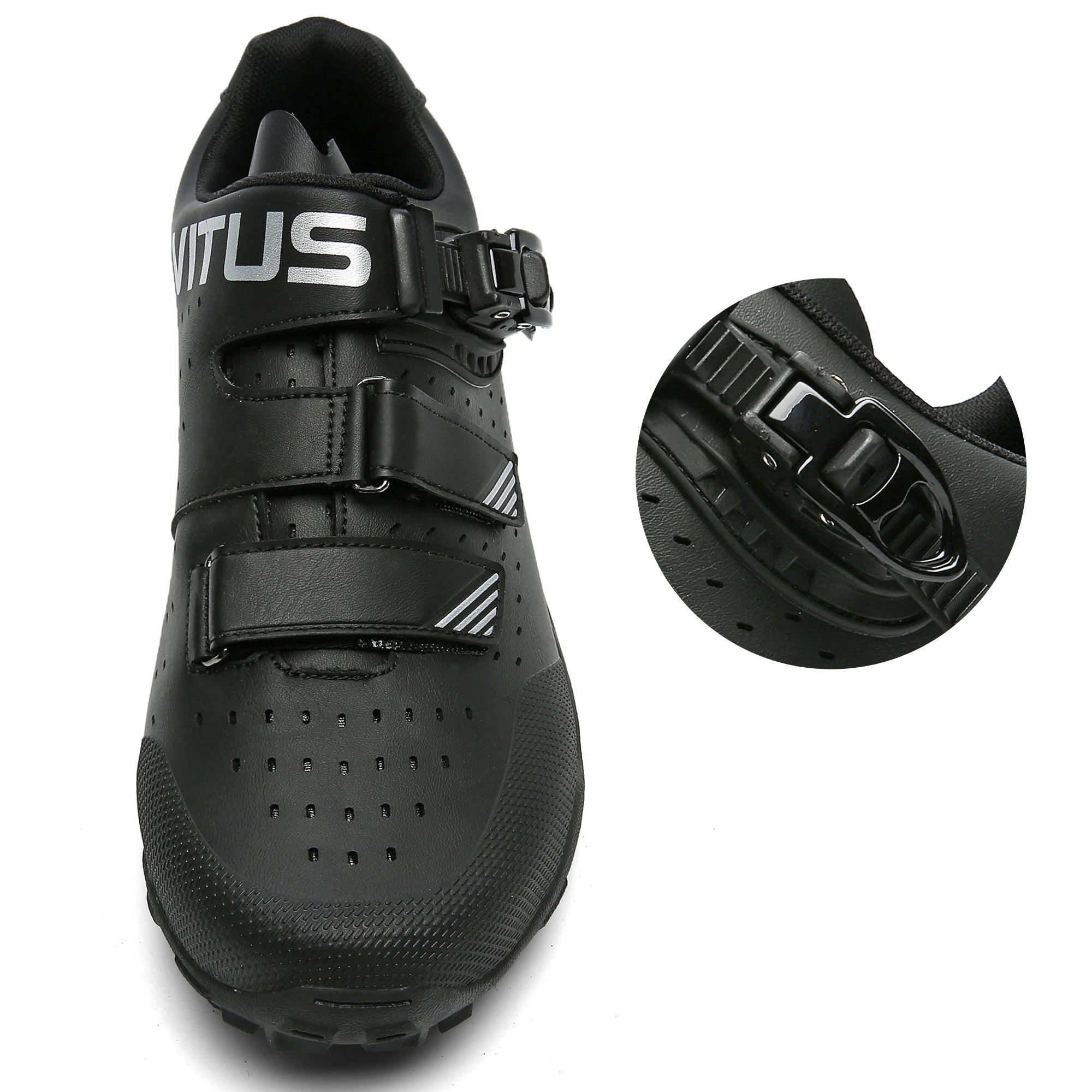 Mens Cycling Shoes with Spd Cleats Compatible Pedals Breathable and Comfortable MTB Bicycle Shoes with Buckle
