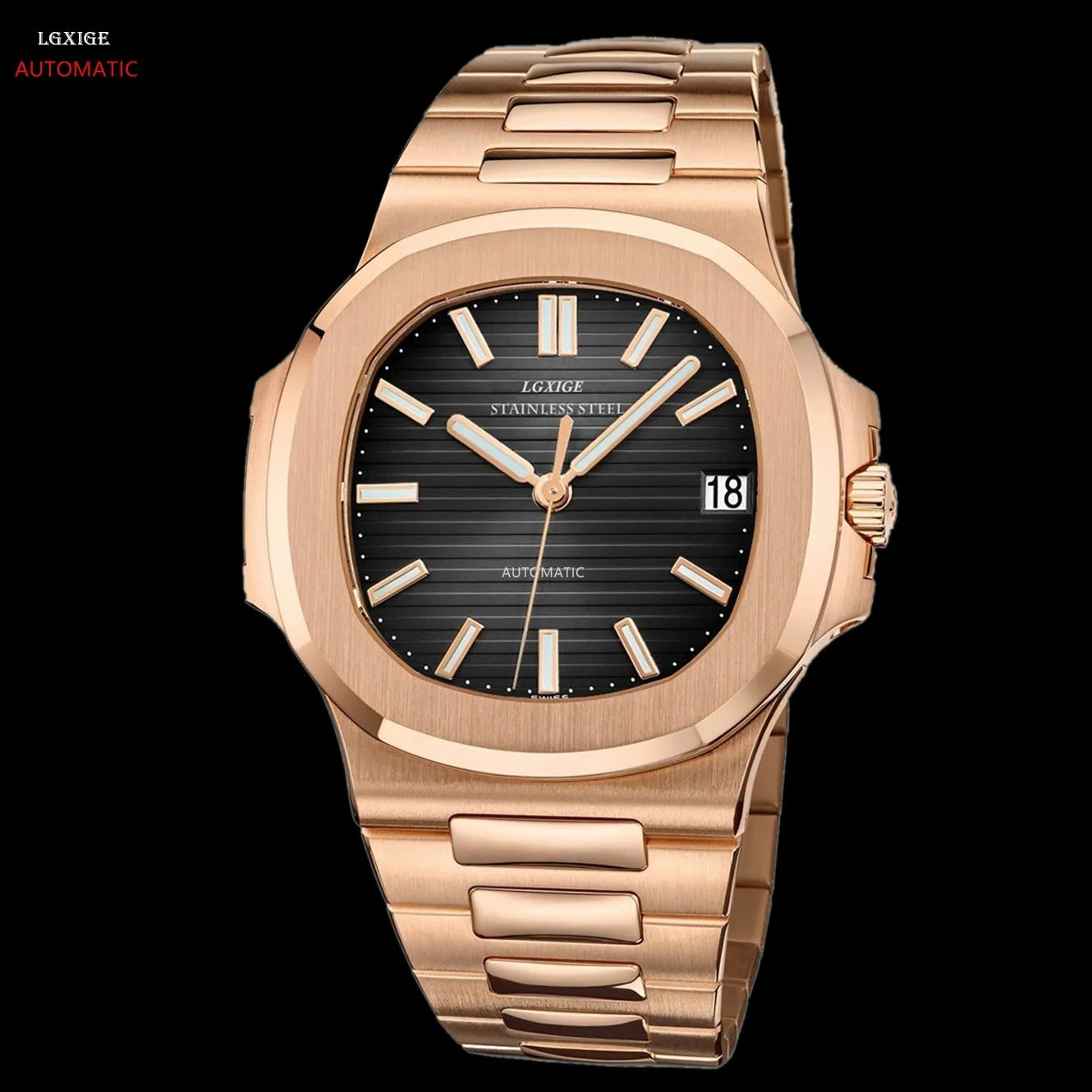 LGXIGE LM013 New Design Mens Mechanical Watch Stainless Strap Luminous Water Proof Classic High Quality Business Wrist Watch