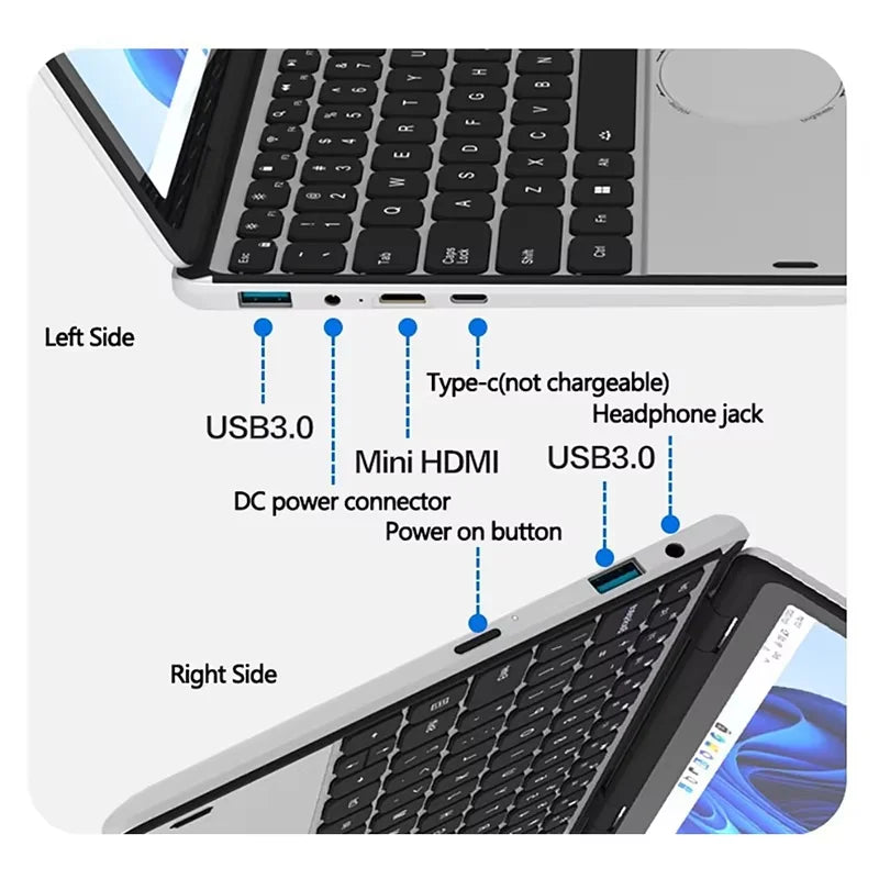 New Arrival Fold 360 Ultra-thin and Portable YOGA Touch Screen Laptop Intel N100 Max 32GB RAM 2TB SSD Backlit Keyboard Laptops
