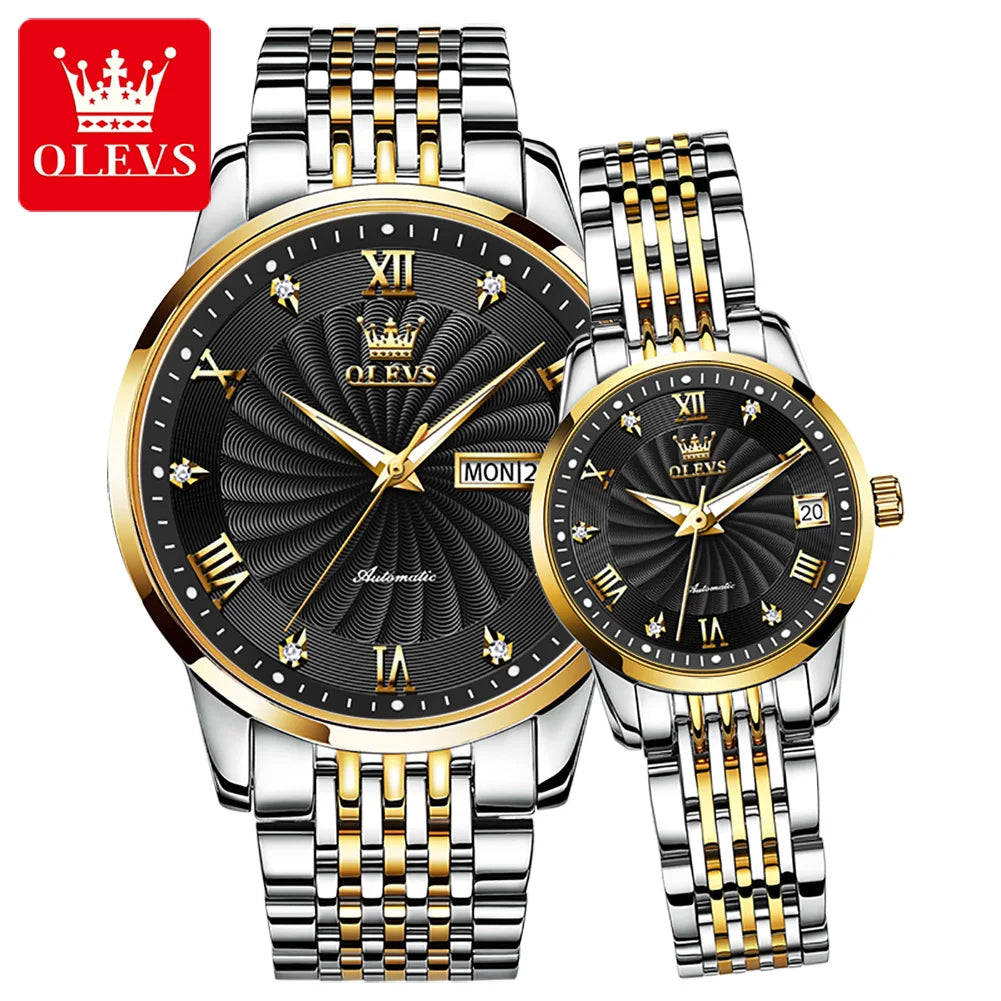 OLEVS 6630  OEM  Custom Classic Business Couple Watch for Man Luxury Fully Automatic Mechanical Watch Woman Mens Wrist Watch
