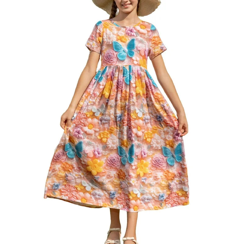 New 2025 Yellow Summer Dress Casual Knit Print on Demand Long Casual Dresses