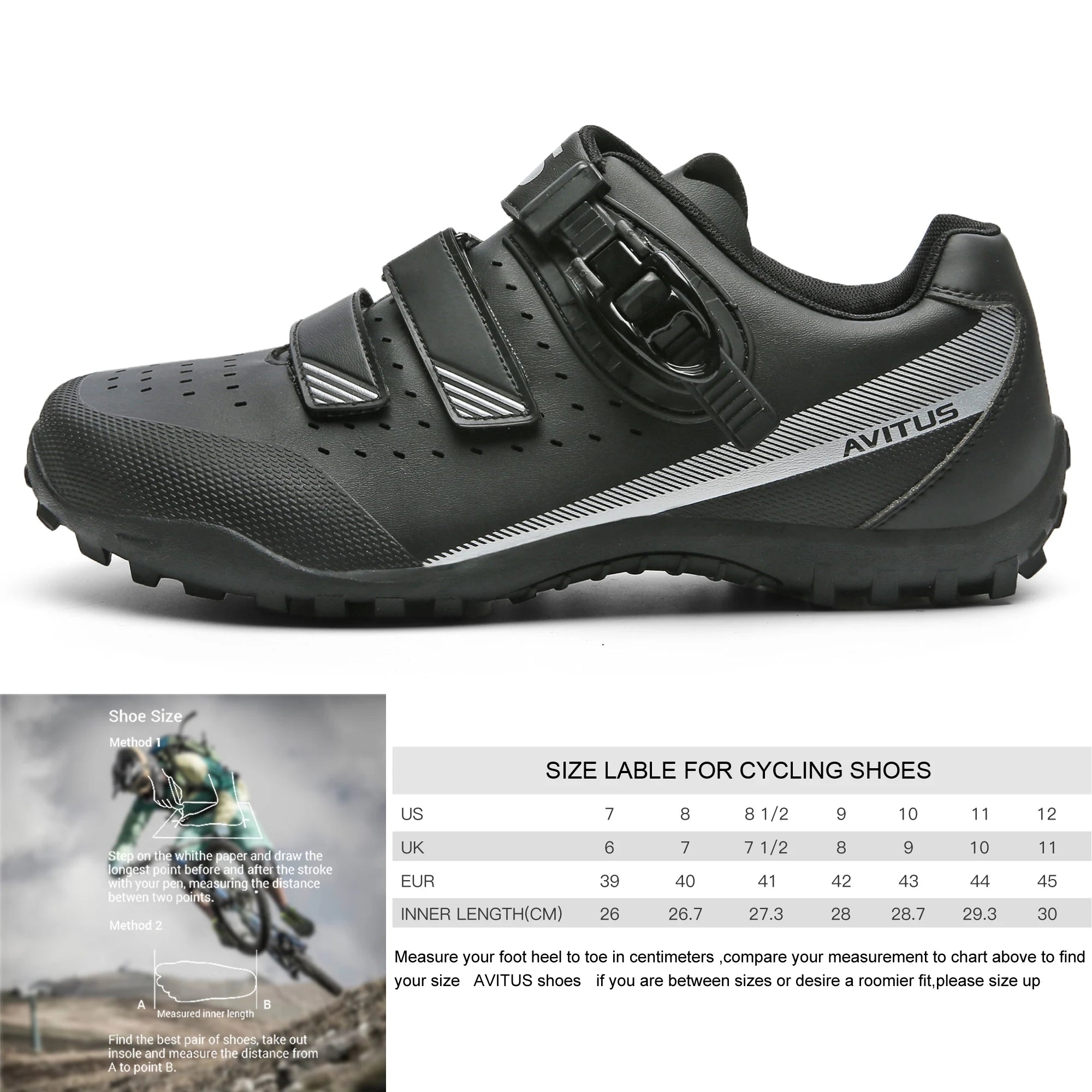 Mens Cycling Shoes with Spd Cleats Compatible Pedals Breathable and Comfortable MTB Bicycle Shoes with Buckle