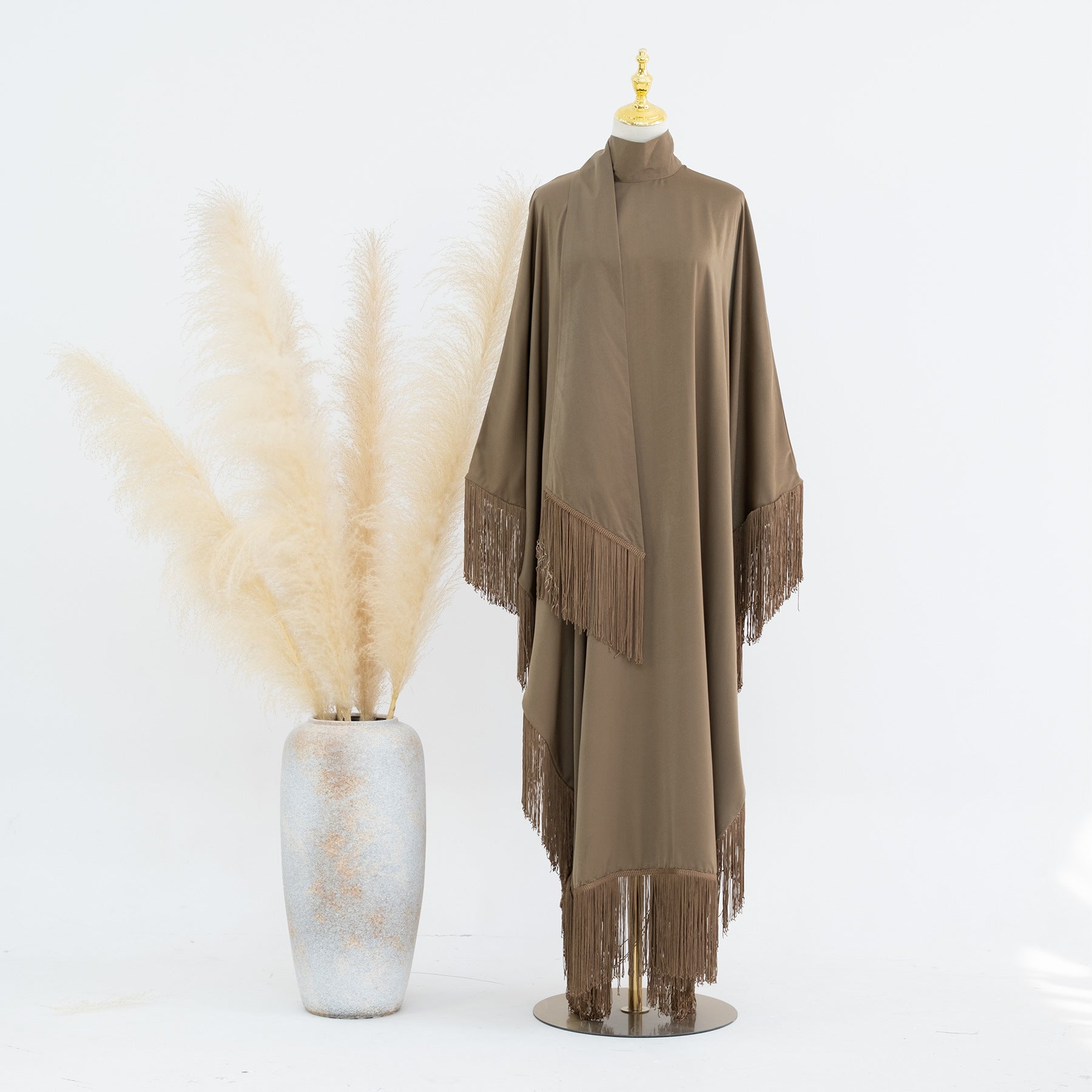 Solid Color Beautiful Batman Tassel Dress